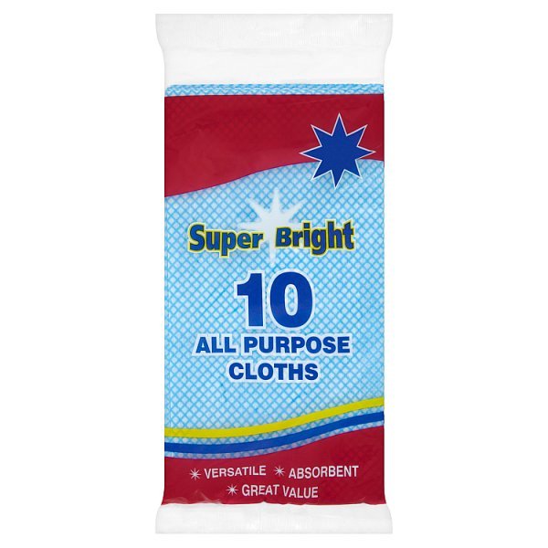 Super Bright 10 All Purpose Cloths (100 x 10pk) - Honesty Sales