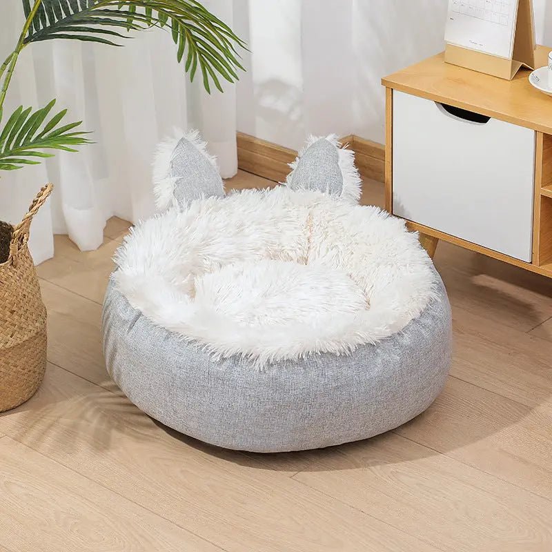 Supply Best Selling Faux Far Comfortable Plush Indoor Cat Bed House Cat Bed Plush Dog Cat Fluffy Bed - Honesty Sales