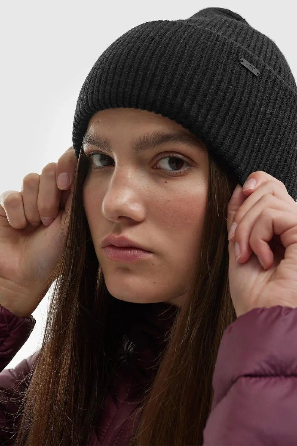 Sustainable Women’s Beanie by 4F – Single-Layer with Wide Turn-Up - Honesty Sales