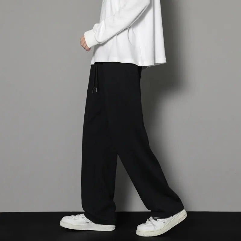 Sweatpants Mens Straight Pants Large Size Male Loose Black Casual Pants Streetwear Sport Trousers Joggers Oversize Sports - Honesty Sales