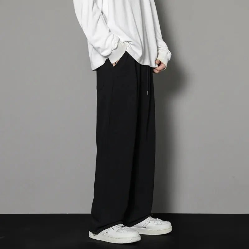 Sweatpants Mens Straight Pants Large Size Male Loose Black Casual Pants Streetwear Sport Trousers Joggers Oversize Sports - Honesty Sales