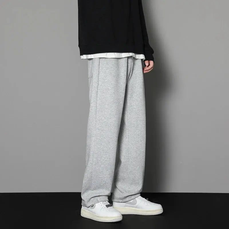 Sweatpants Mens Straight Pants Large Size Male Loose Black Casual Pants Streetwear Sport Trousers Joggers Oversize Sports - Honesty Sales