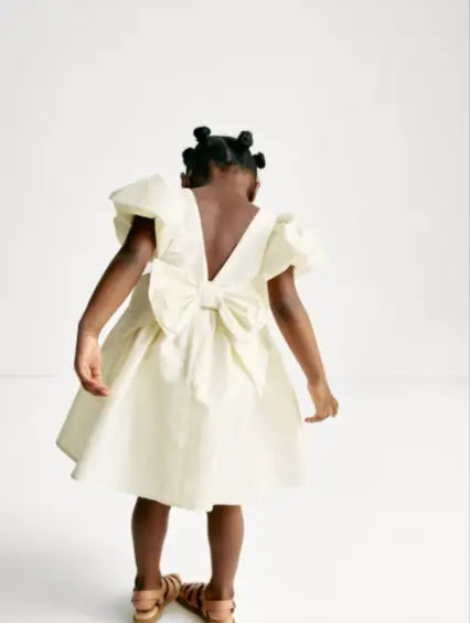 Taffeta Bow Dress (2 - 8 Yrs) - Honesty Sales