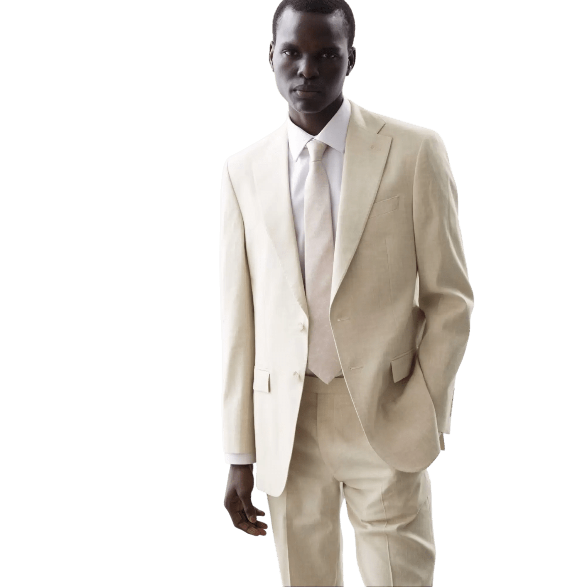 Tailored Fit Italian Performance Linen Blend Suit Jacket - Honesty Sales