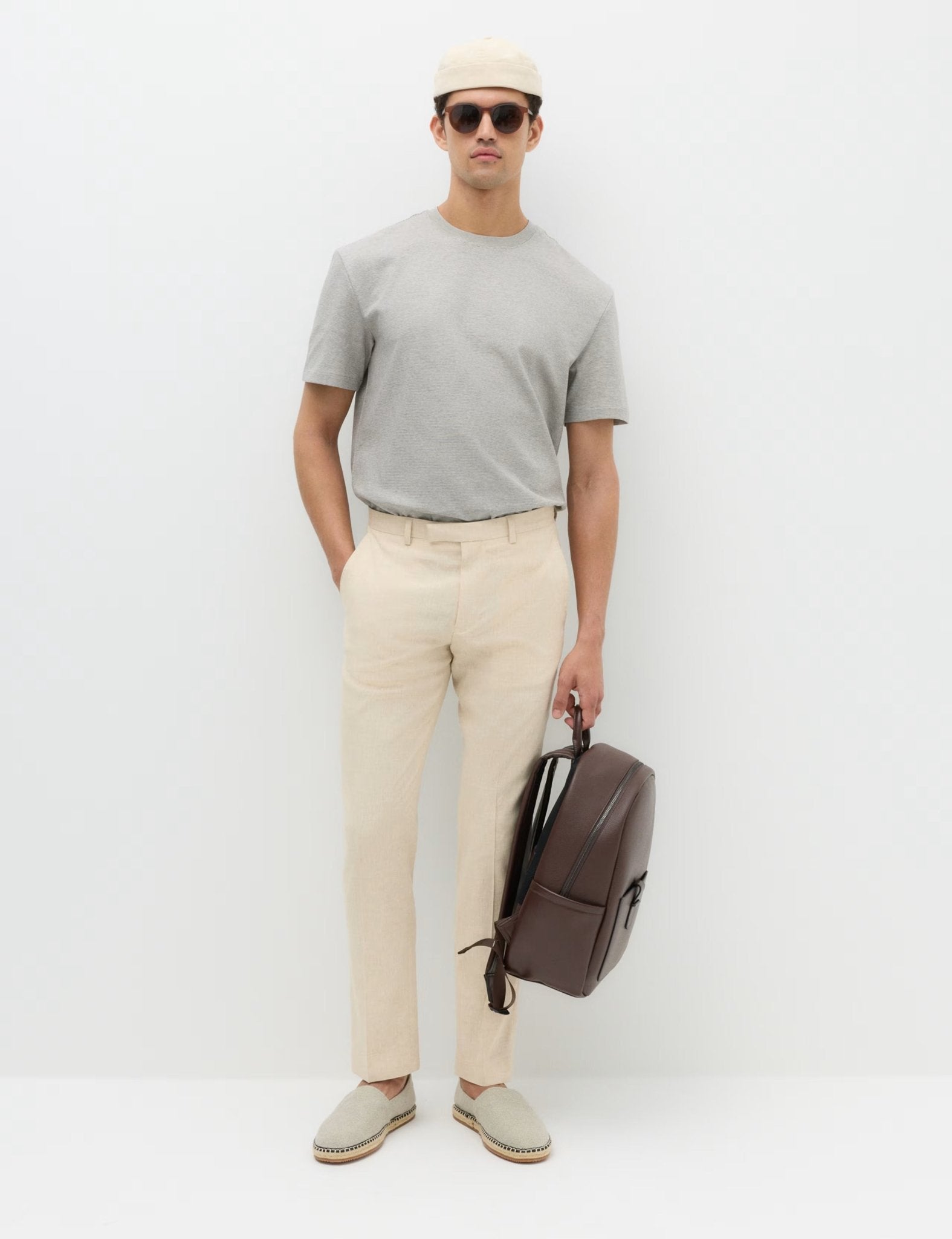 Tailored Fit Italian Performance Linen Blend Suit Trousers - Honesty Sales