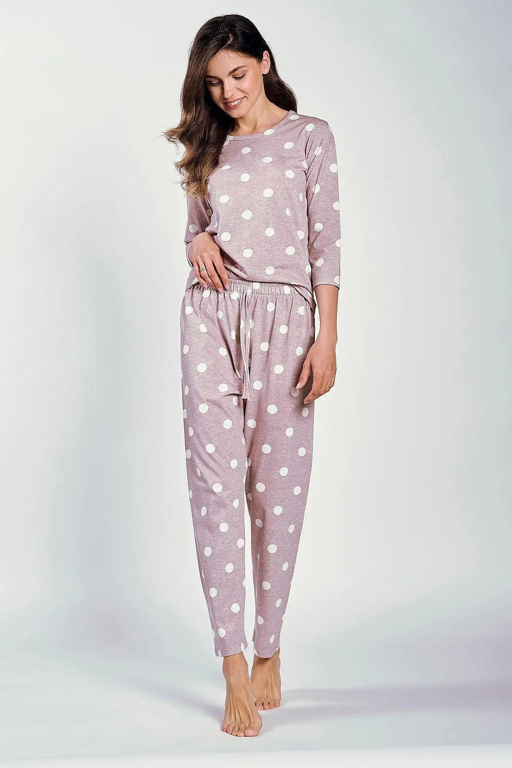 Taro 3/4 sleeves and half-circle neckline Women's pajamas - Honesty Sales