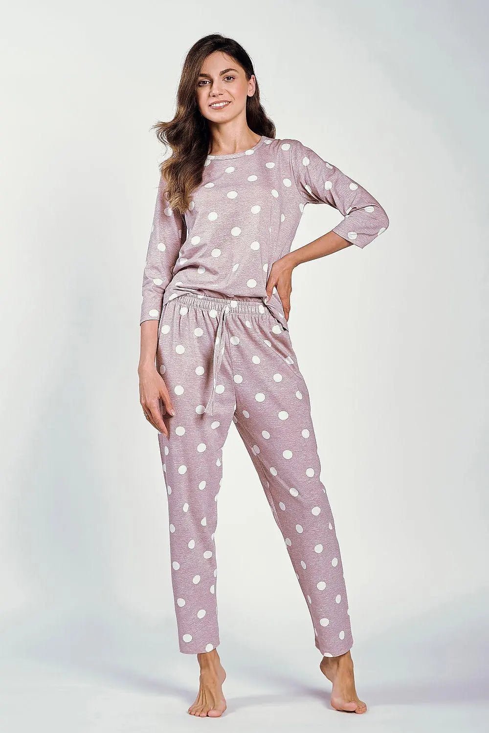 Taro 3/4 sleeves and half-circle neckline Women's pajamas - Honesty Sales