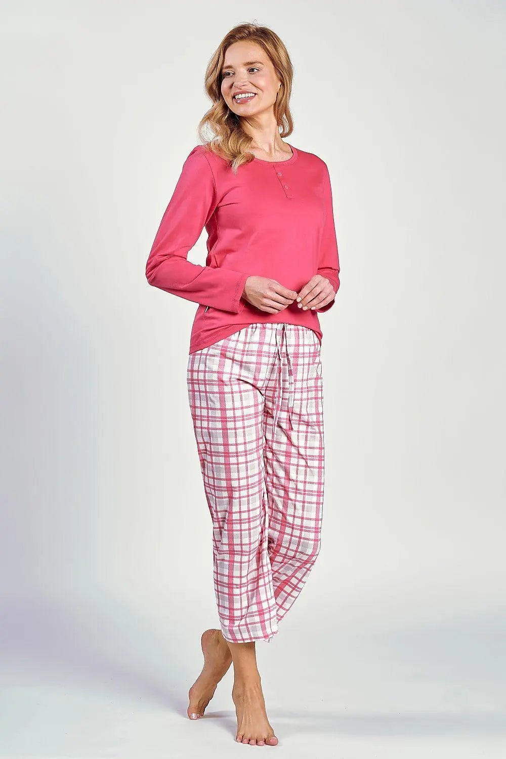 Taro 7/8-length pants and long-sleeved blouse Women's pajamas - Honesty Sales