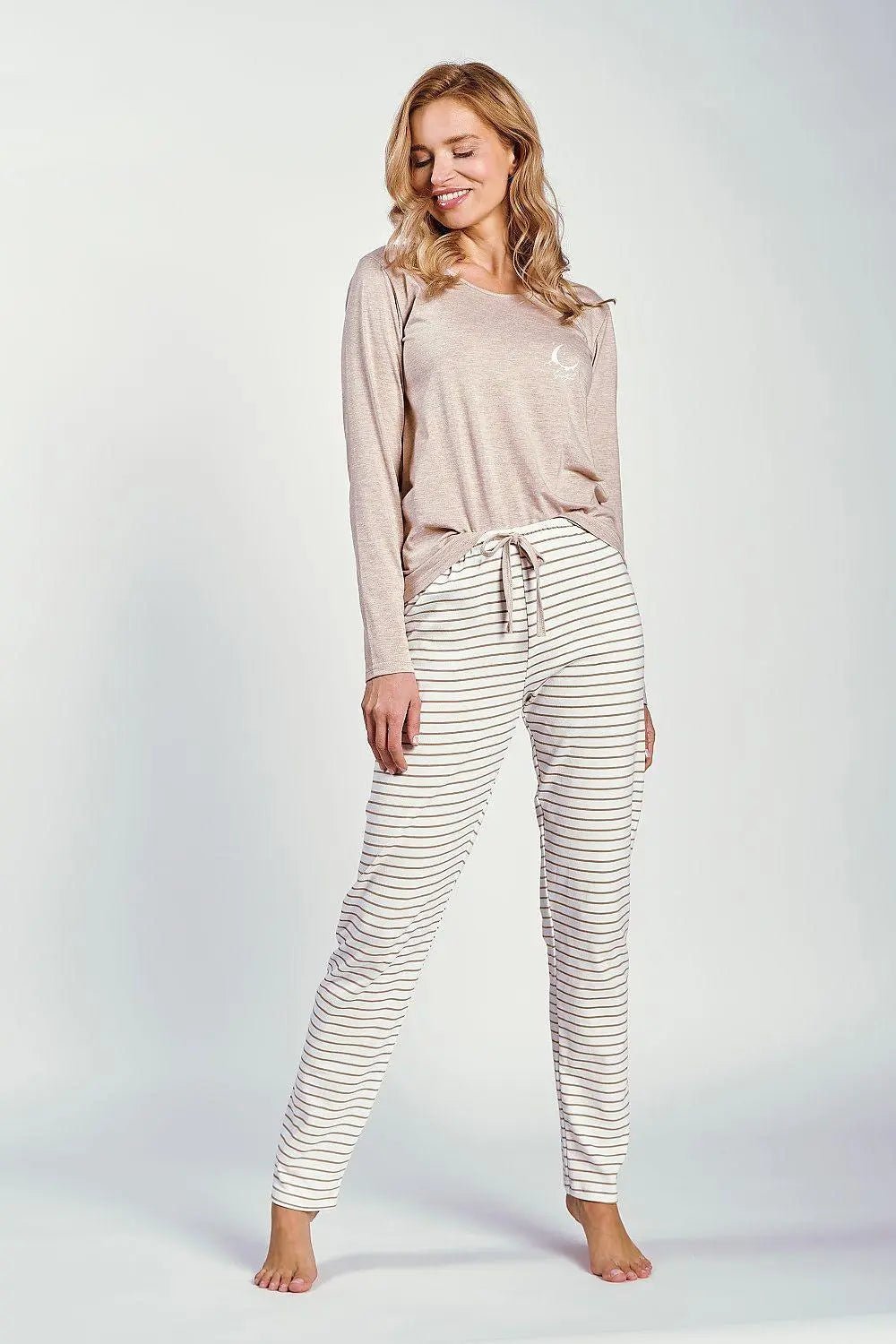 Taro long-sleeved blouse and pants Women's pajamas - Honesty Sales