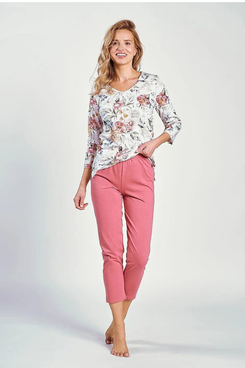 Taro sleeve blouse and 7/8-length pants womens pyjama - Honesty Sales