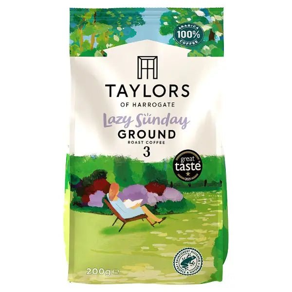 Taylors of Harrogate Lazy Sunday Ground Roast Coffee 200g (Case of 6) - Honesty Sales