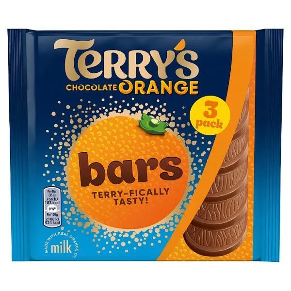 Terry's Chocolate Orange Bars 3 x 35g (105g) (Case of 16) - Honesty Sales