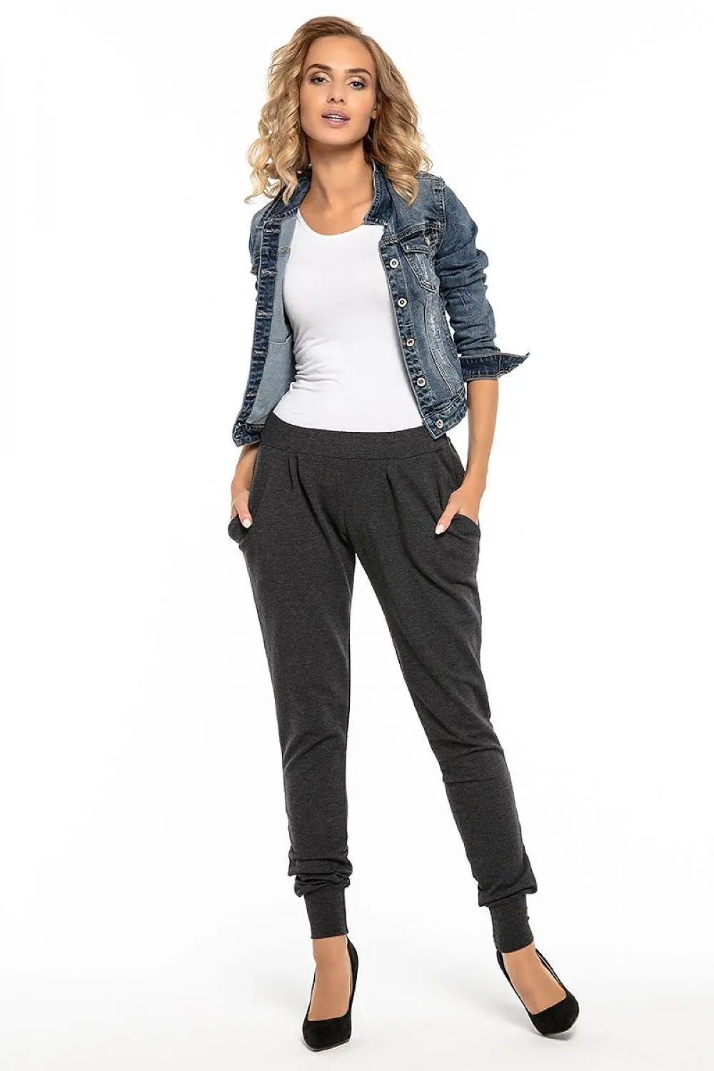 Tessita sweatpants with pockets and a ribbed leg - Honesty Sales