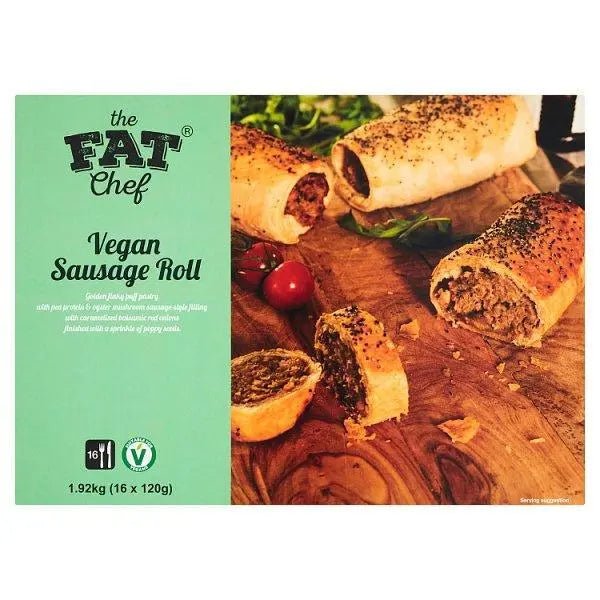 The Fat Chef Vegan Sausage Roll 16 x 120g (1.92kg) - Honesty Sales