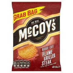The Real McCoy's Flame Grilled Steak Ridge Cut Potato Crisps 47.5g (Case of 26) - Honesty Sales U.K