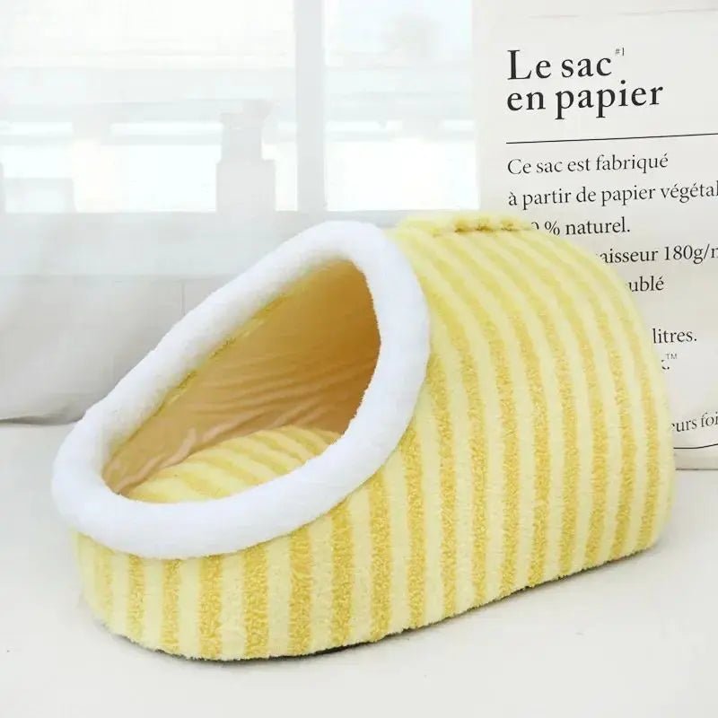 Thickened 3D Dog Cat Bed For Autumn Winter Warm Hole Drilling Dog Bed With Removable Sponge Striped Pet Bed Puppy Nest Sofa - Honesty Sales