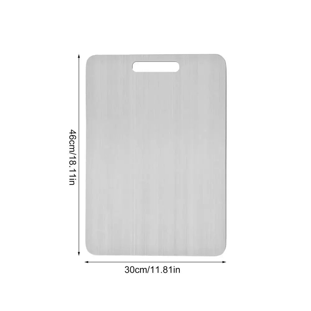 Titanium Stainless Steel Cutting Board – 304 Food Grade Thickened Double - Sided Chopping Board for Kitchen, Fruit & Meat - Honesty Sales