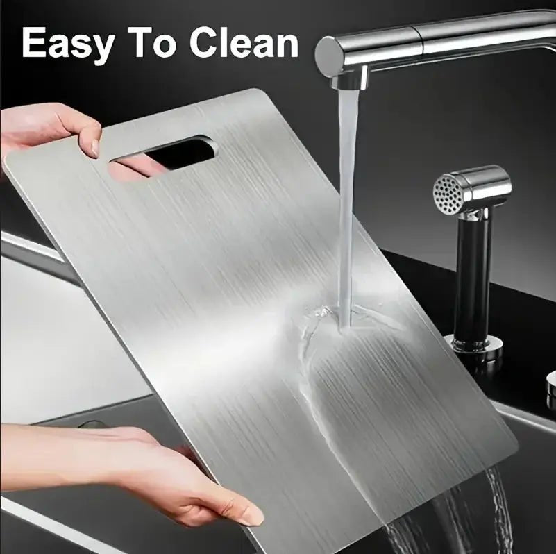 Titanium Stainless Steel Cutting Board – 304 Food Grade Thickened Double - Sided Chopping Board for Kitchen, Fruit & Meat - Honesty Sales