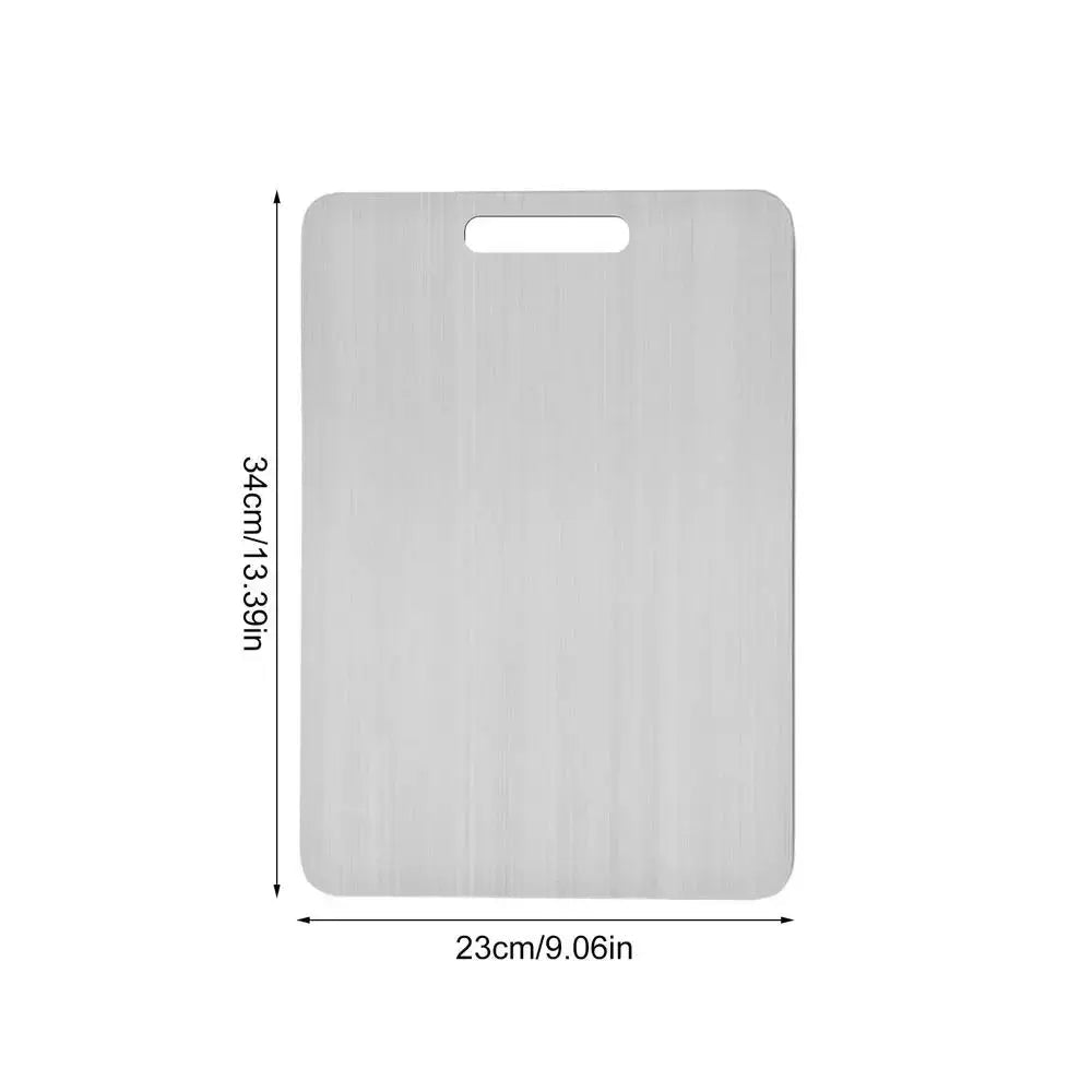 Titanium Stainless Steel Cutting Board – 304 Food Grade Thickened Double - Sided Chopping Board for Kitchen, Fruit & Meat - Honesty Sales