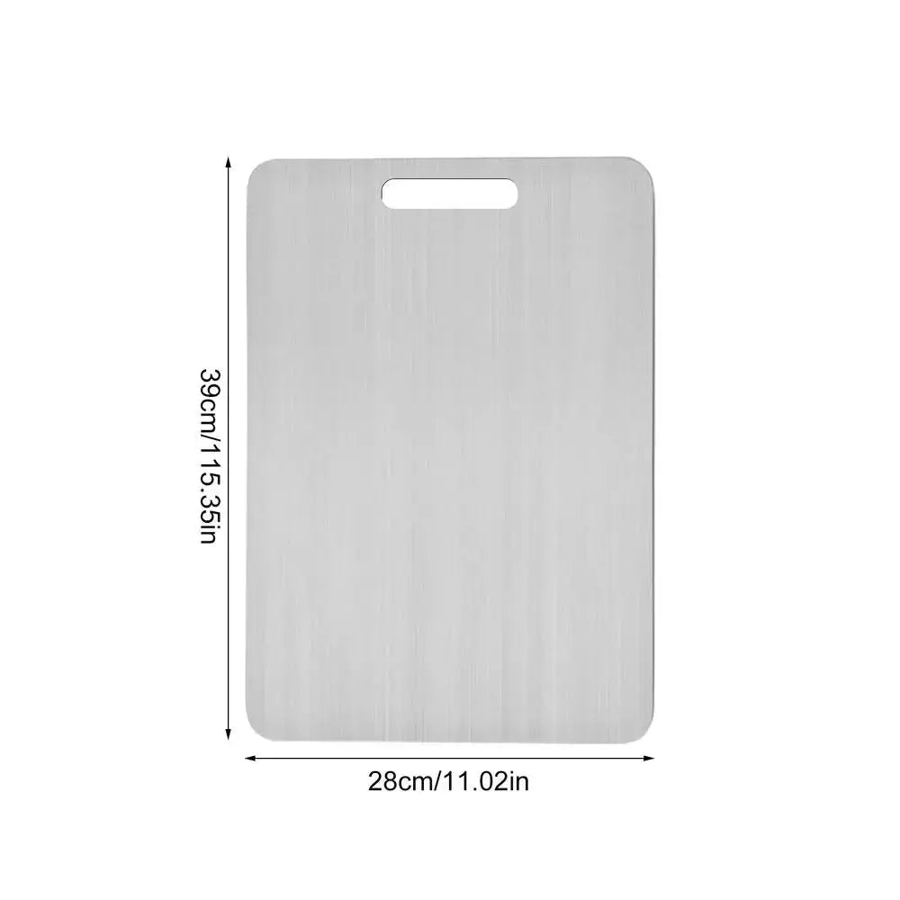 Titanium Stainless Steel Cutting Board – 304 Food Grade Thickened Double - Sided Chopping Board for Kitchen, Fruit & Meat - Honesty Sales