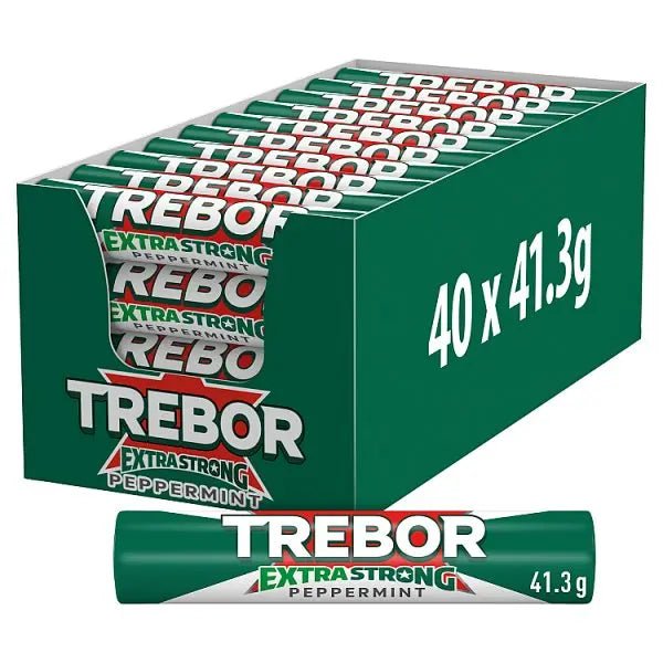 Trebor Extra Strong Peppermint Mints Roll 41.3g (Case of 40) - Honesty Sales