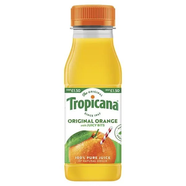 Tropicana Original Orange with Bits Fruit Juice 250ml (Case of 8) - Honesty Sales