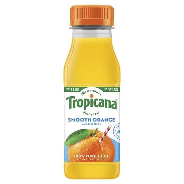 Tropicana Smooth Orange Fruit Juice 250ml (Case of 8) - Honesty Sales