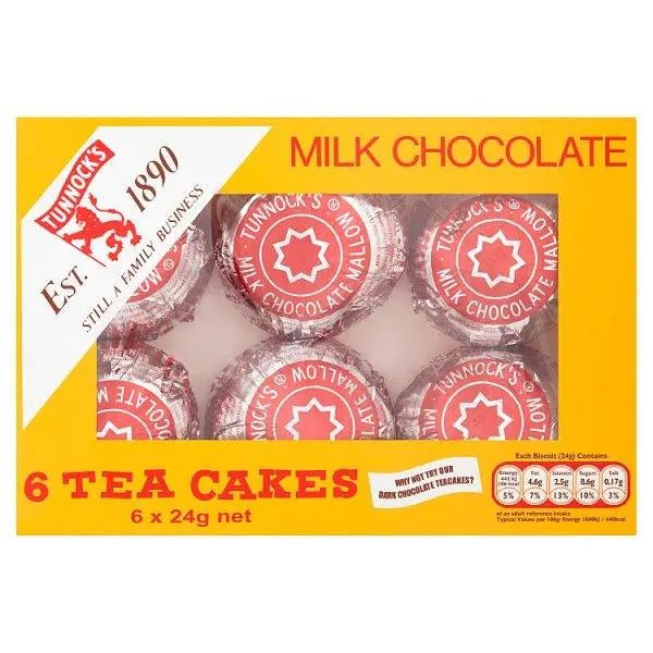 Tunnock's Milk Chocolate Tea Cakes 6 x 24g (Case of 12) - Honesty Sales