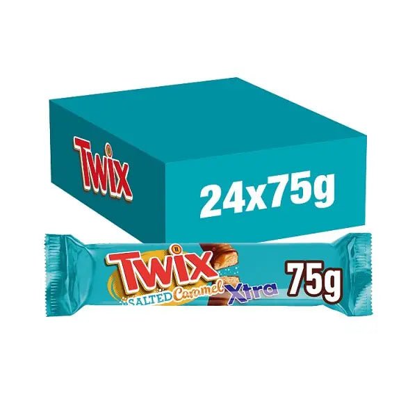 Twix Xtra Salted Caramel Milk Chocolate Bar 75g (Case of 24) - Honesty Sales