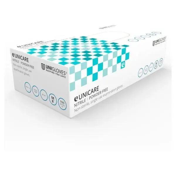 Unicare 100 Gants en nitrile bleu non poudrés Medium Image secondaire du produit
