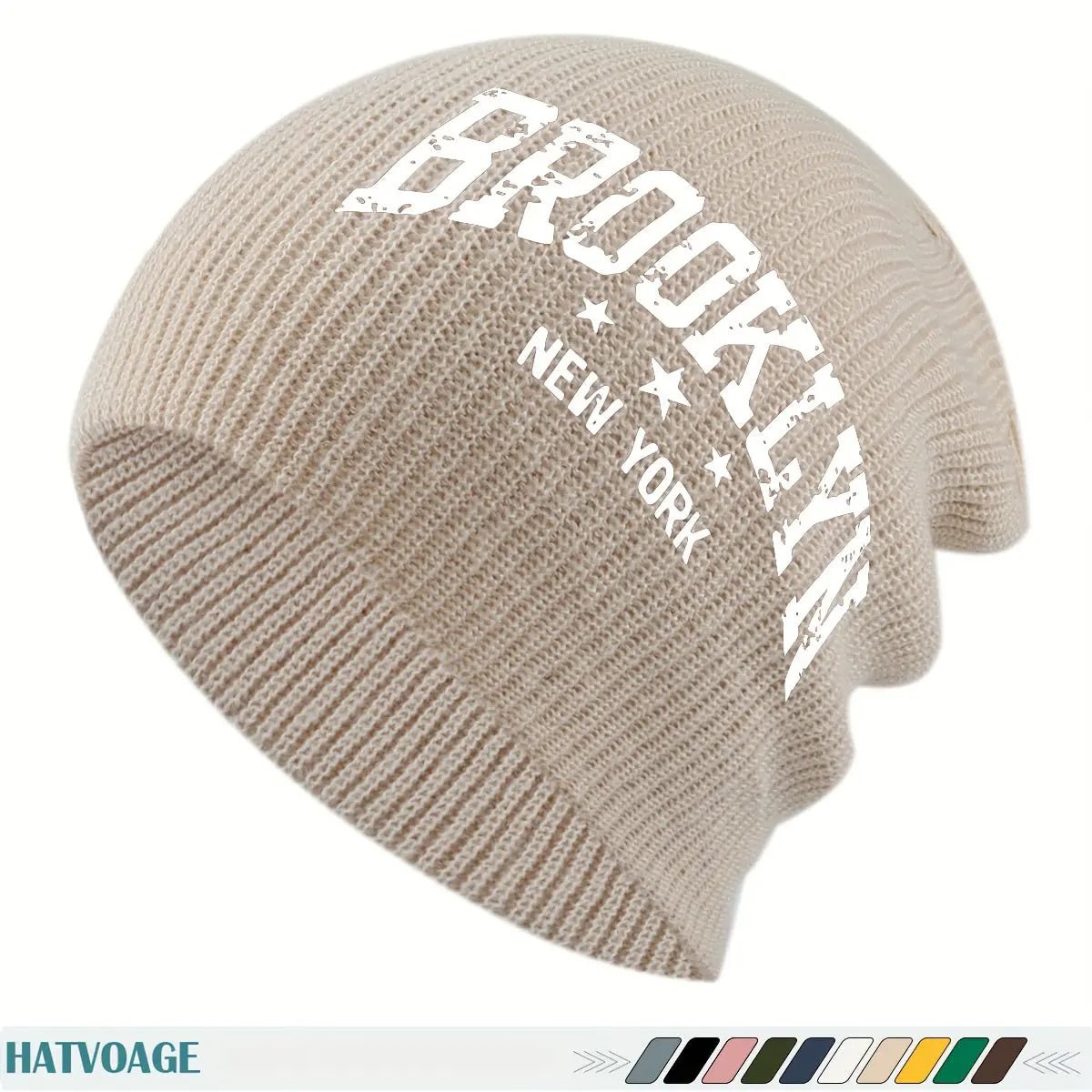 Unisex “Brooklyn New York” Knit Beanie – Slouchy Winter Streetwear Hat - Honesty Sales