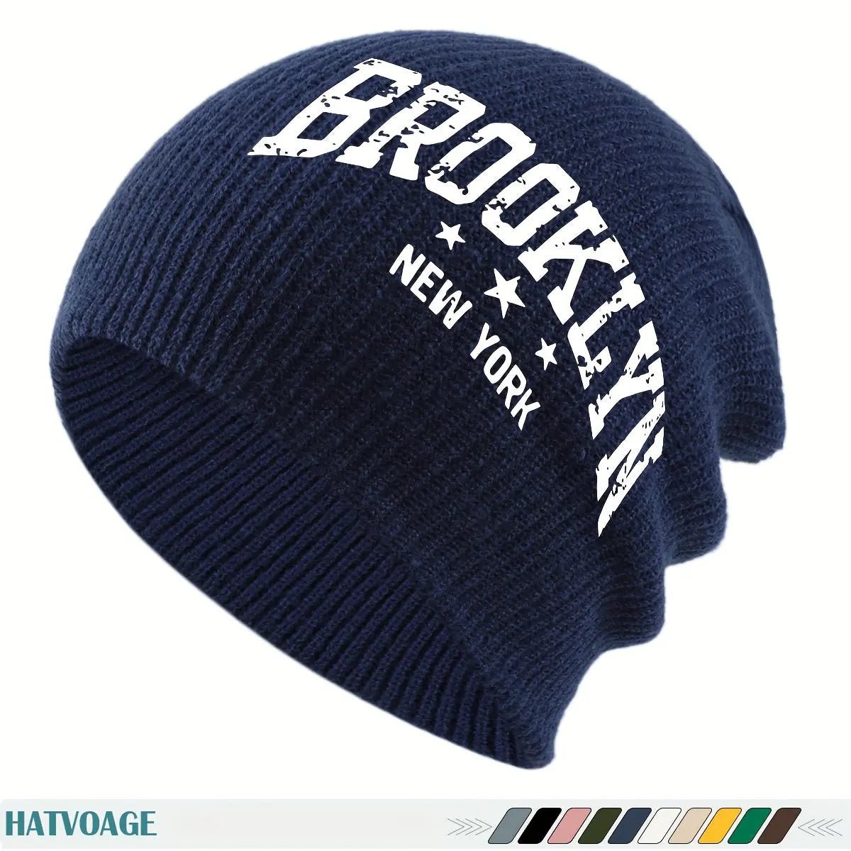 Unisex “Brooklyn New York” Knit Beanie – Slouchy Winter Streetwear Hat - Honesty Sales
