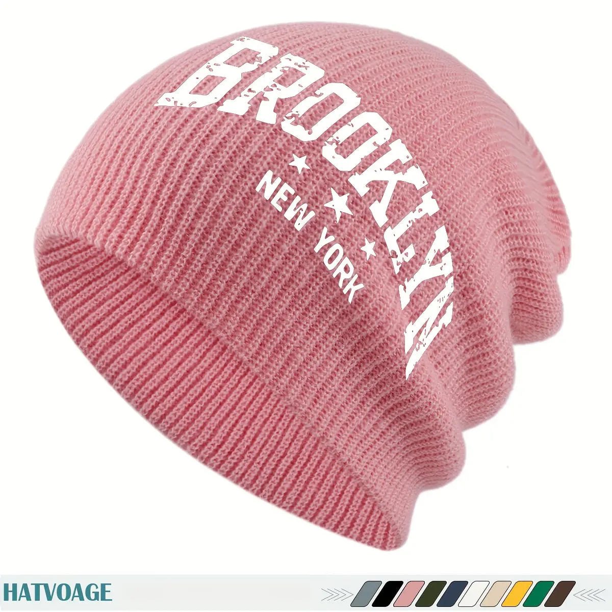 Unisex “Brooklyn New York” Knit Beanie – Slouchy Winter Streetwear Hat - Honesty Sales