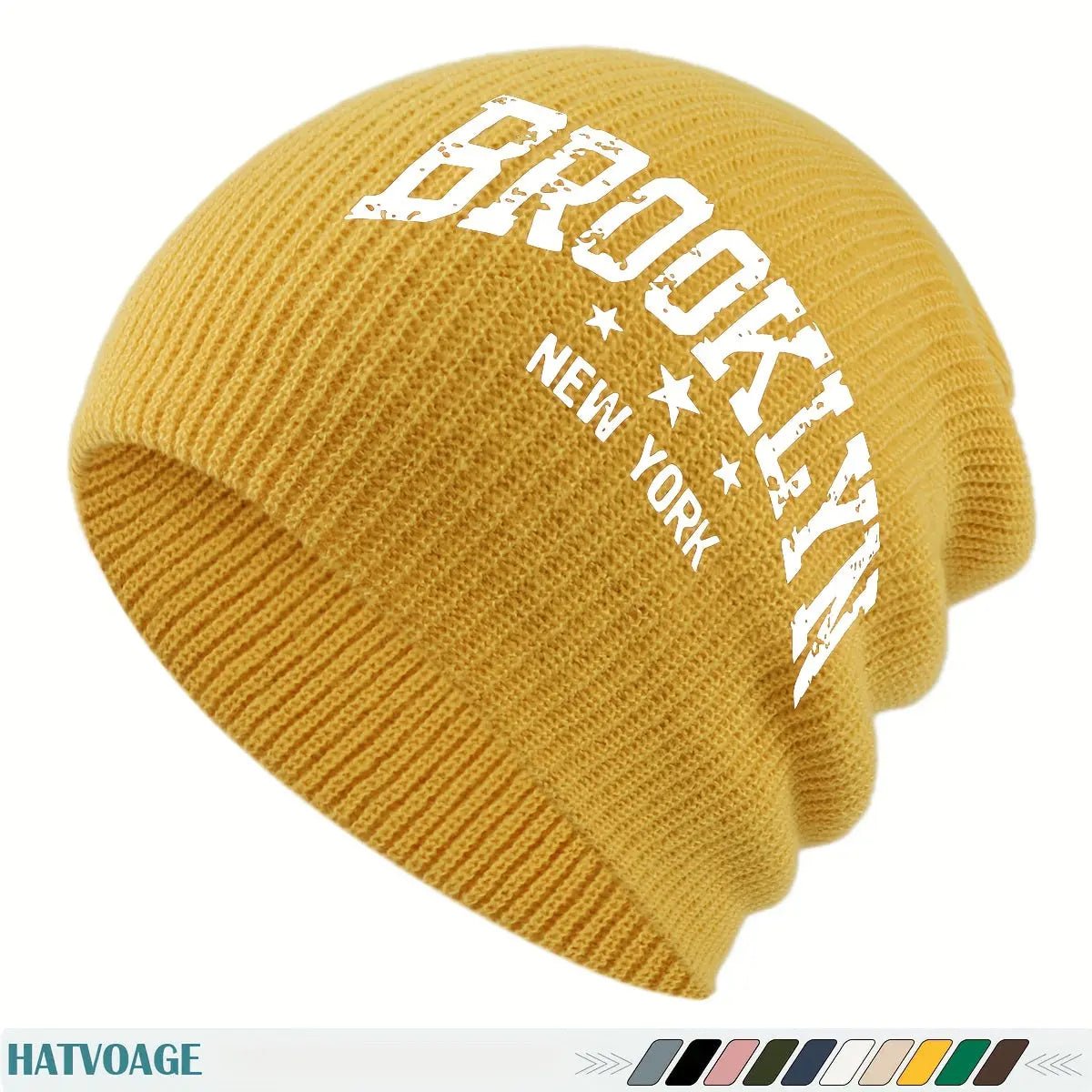 Unisex “Brooklyn New York” Knit Beanie – Slouchy Winter Streetwear Hat - Honesty Sales
