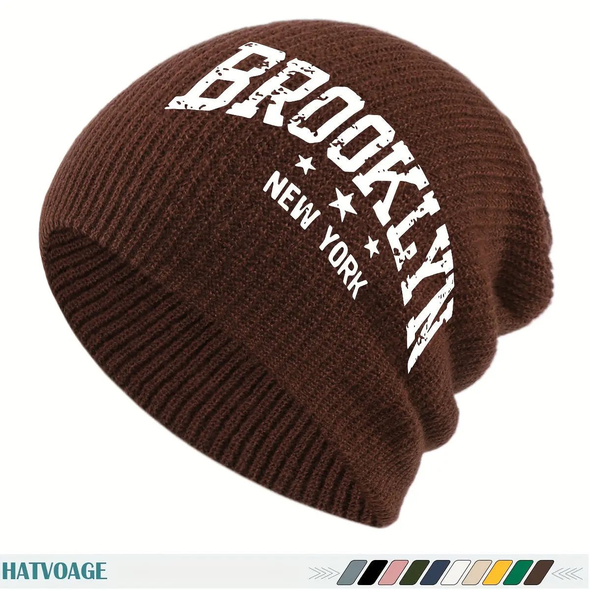 Unisex “Brooklyn New York” Knit Beanie – Slouchy Winter Streetwear Hat - Honesty Sales