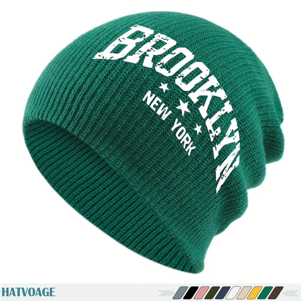 Unisex “Brooklyn New York” Knit Beanie – Slouchy Winter Streetwear Hat - Honesty Sales