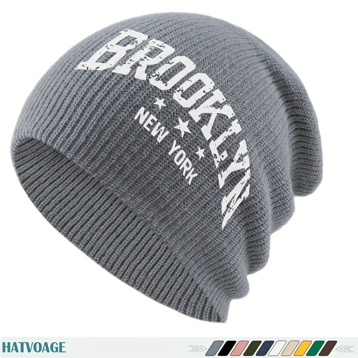 Unisex “Brooklyn New York” Knit Beanie – Slouchy Winter Streetwear Hat - Honesty Sales