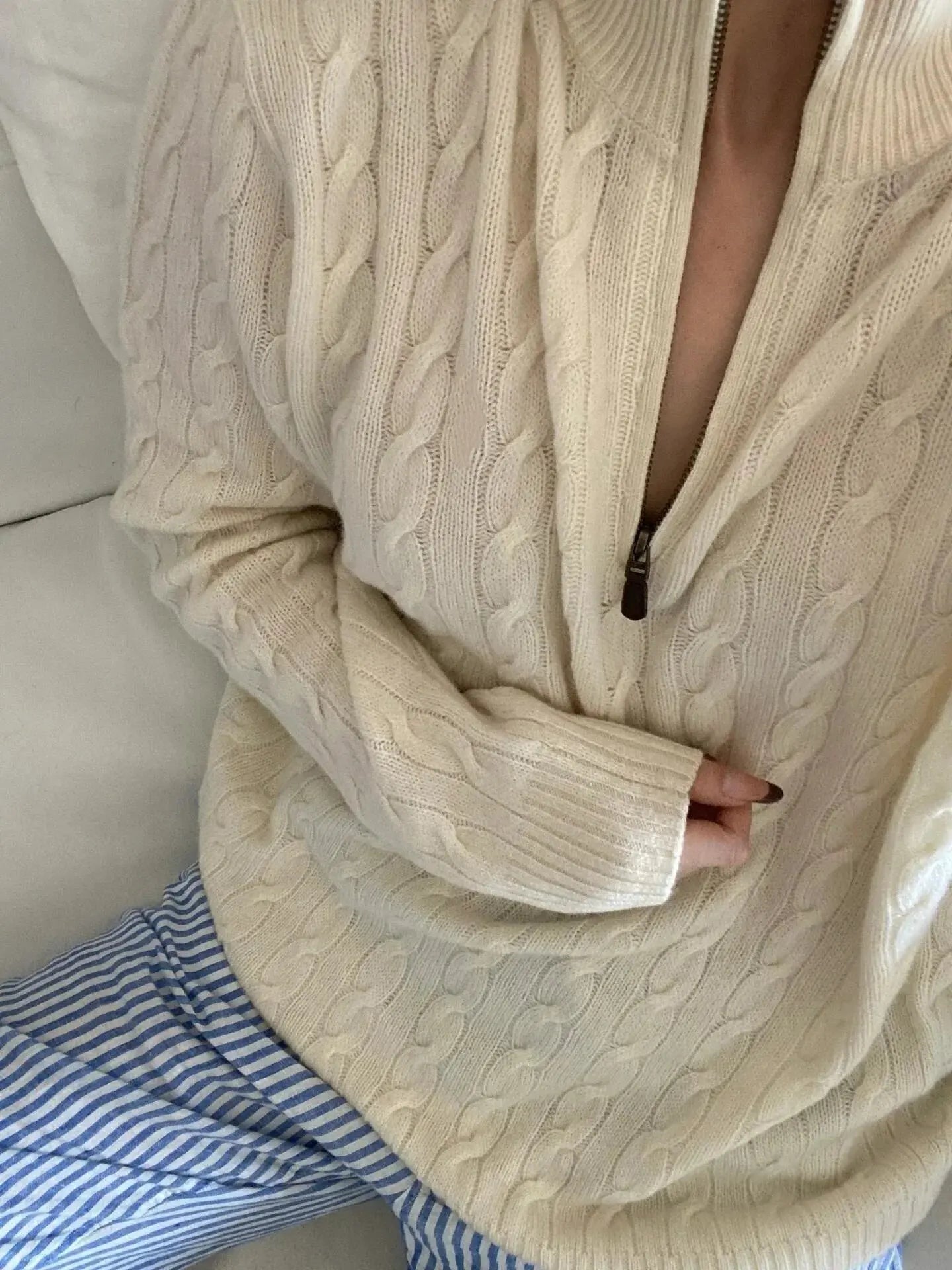 Unisex Button - Up Knit Cardigan – Stand Collar Long Sleeve - Honesty Sales