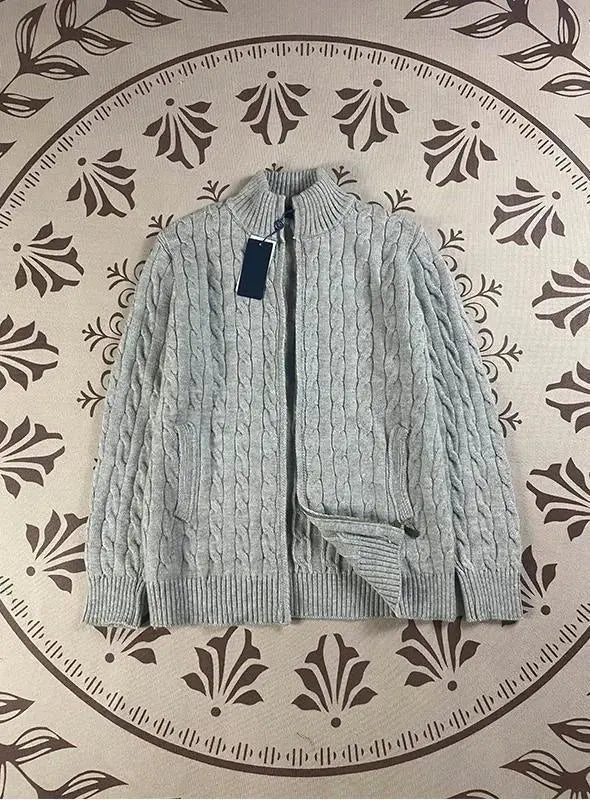 Unisex Button - Up Knit Cardigan – Stand Collar Long Sleeve - Honesty Sales