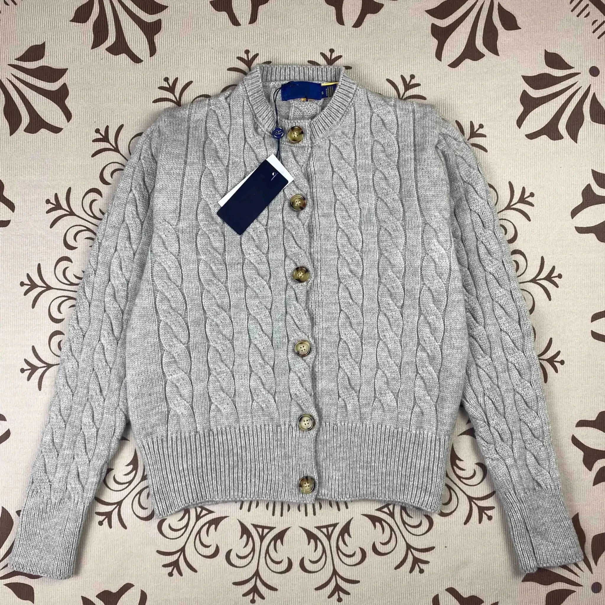 Unisex Button - Up Knit Cardigan – Stand Collar Long Sleeve - Honesty Sales