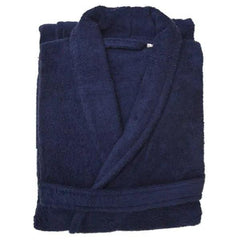 Unisex Shawl Collar Bathrobe L/XL Navy - Honesty Sales
