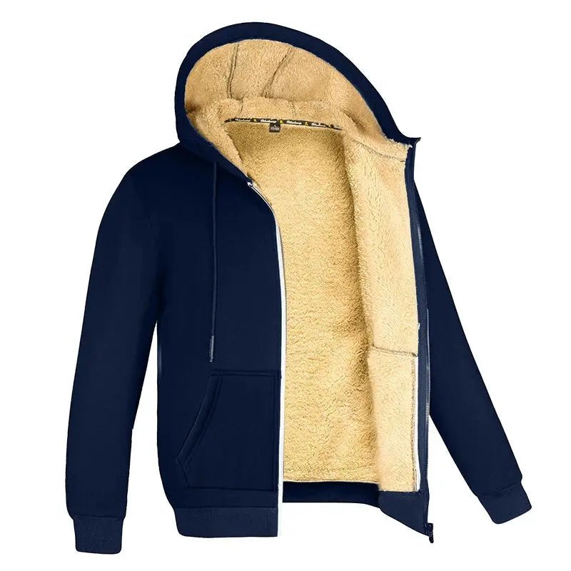 Unisex Winter Lambswool Fleece Jacket – Hooded, Warm & Casual - Honesty Sales