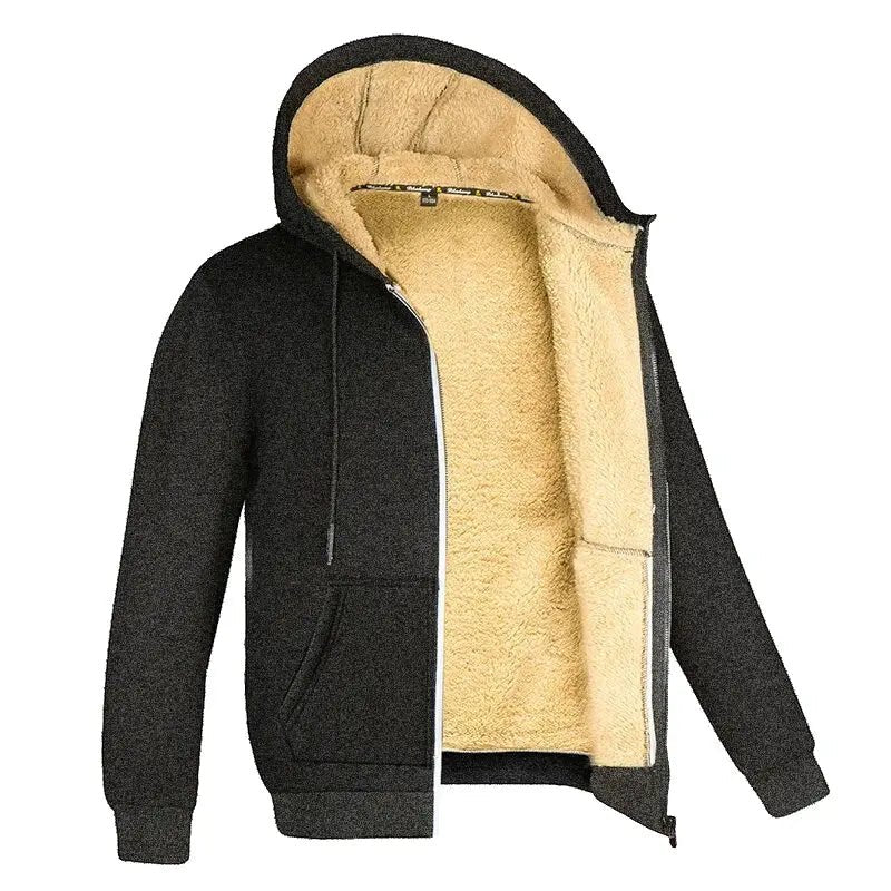 Unisex Winter Lambswool Fleece Jacket – Hooded, Warm & Casual - Honesty Sales