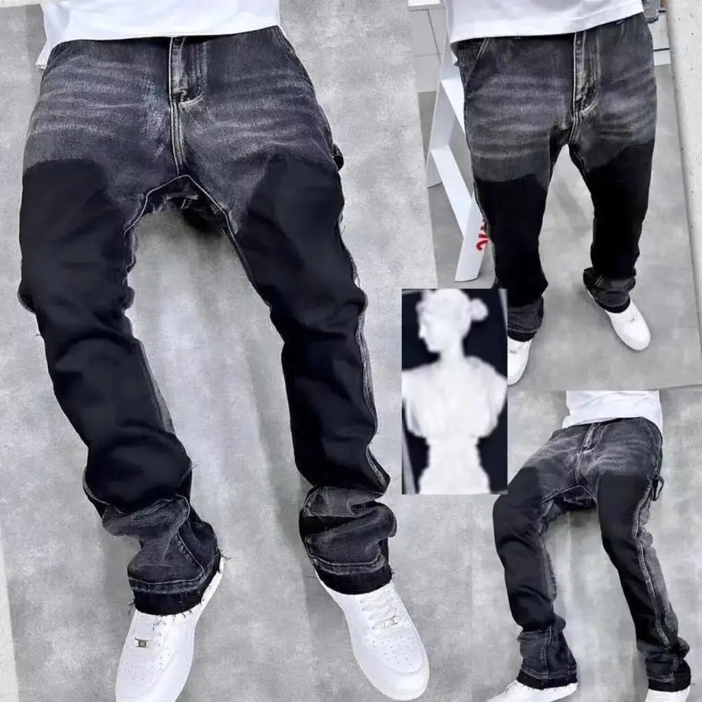 Vintage Men's Distressed Bell Bottom Jeans – Workwear Denim for Outdoor & Trade - Honesty Sales