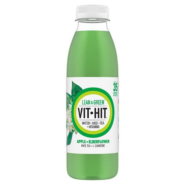 Vit Hit Lean & Green Apple + Elderflower 500ml (12 x 500ml) - Honesty Sales