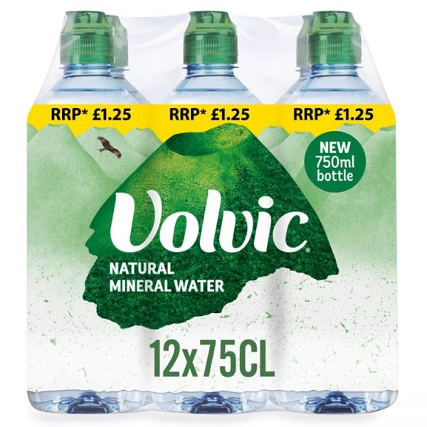 Volvic Natural Bottled Mineral Still Water 75cl (12 x 75cl) - Honesty Sales