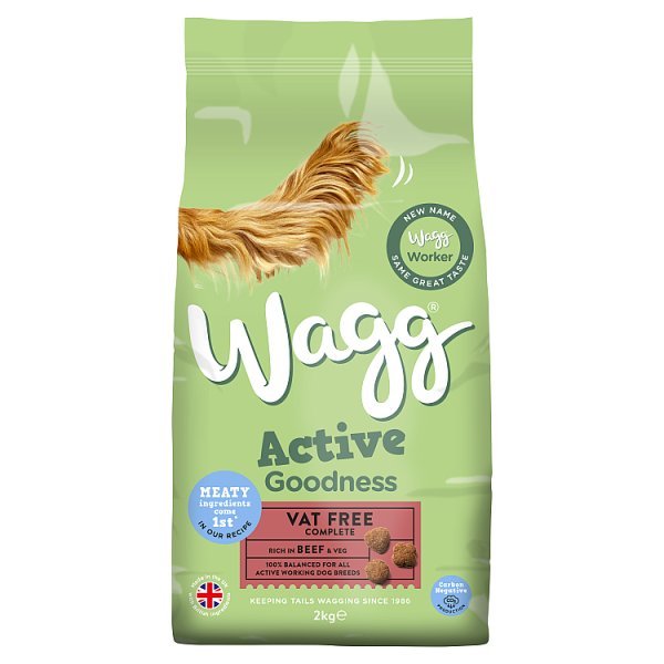Wagg Active Goodness Vat Free Complete Rich in Beef & Veg 2kg (Case of 4) - Honesty Sales