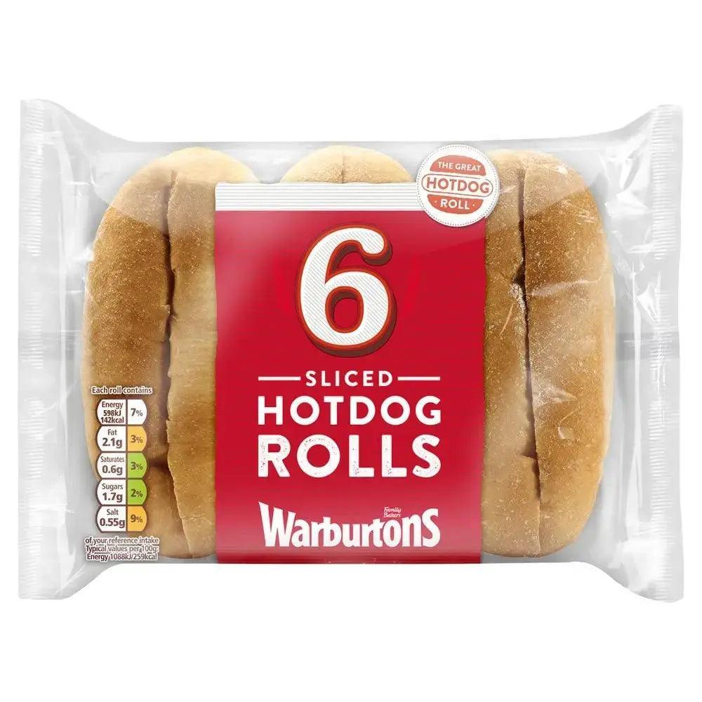 Warburtons Sliced Hot Dog Rolls - Honesty Sales