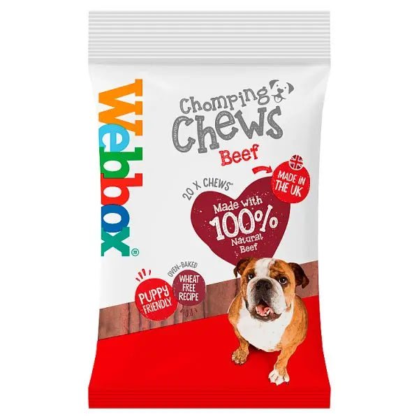 Webbox 20 Chomping Chews Beef 200g (Case of 10) - Honesty Sales