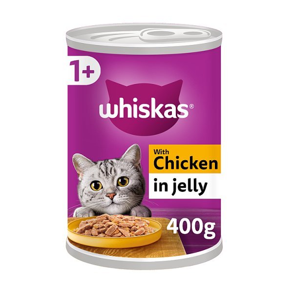 Whiskas Adult Wet Cat Food Chicken in Jelly Tin 400g (Case of 12) - Honesty Sales